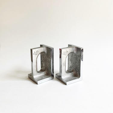 Mid Century Bill Curry for Design Line Chrome Bookends 