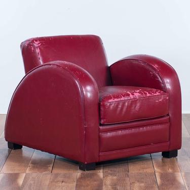 Modernist Red Leather Look Armchair 2