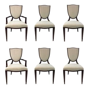 Modern Barbara Barry for Henredon Shield Back Dining Chairs Set of Six