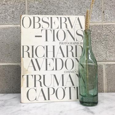 Vintage Observations Book Retro 1950s RARE + Richard Avedon + Truman Capote + Black and White Photography + Photos + Art + Coffee Table Book 