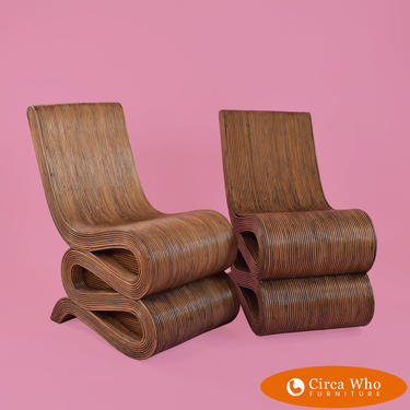 Pair of Chairs in The Style of Early Frank Gehry Easy