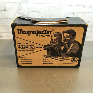 1960 Magnajector Magnifying Color Picture Projector, Bakelite, Original Box 