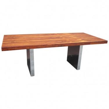 Rosewood and Chrome Executive Desk by Roger Sprunger for Dunbar
