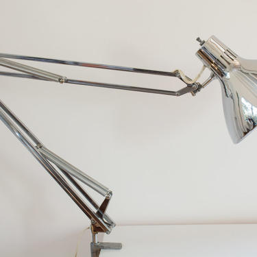 Vintage Chrome Luxo Task Lamp with Clamp
