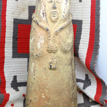 Large Antique Pottery Clay Madonna Santos from New Mexico, Our Lady Holy Mother of Jesus Christ,  Primitive Folk Art Santos 