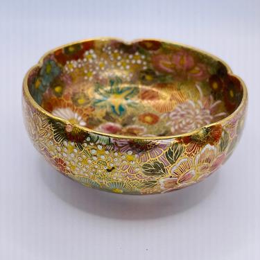 Antique Satsuma Thousand Flowers Bowl Millfleur Japan 