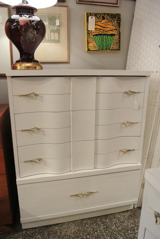 white painted  chest of drawers $425
