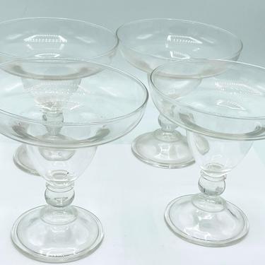 Set of Four Fostoria Margarita or parfait desert compotes with ball stem and foot made in the 30's and 40's 