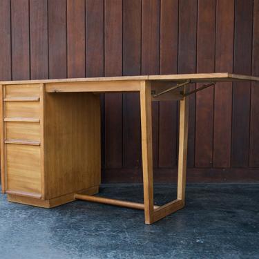 Vintage Edward Wormley Mid-Century Desk Drexel Precedent Drop Leaf Work Table Art School 