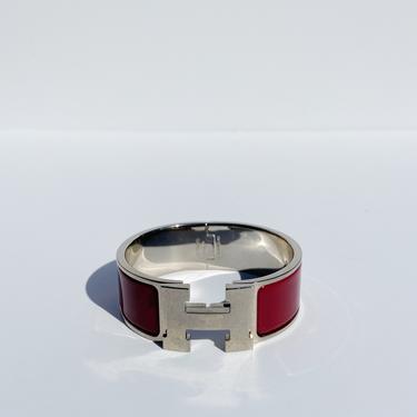 HERMES Rouge Clic-Clac H Bracelet
