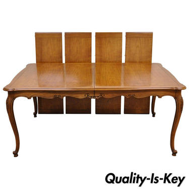 Kindel Borghese French Country Louis XV Style Cherry Wood Dining Table 4 Leaves