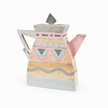 1992 Becky Rotter Ceramic Teapot Postmodern 