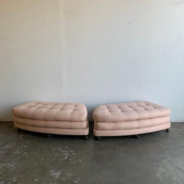 Mid day Century Blush Pink Benches by Adrian Pearsall 