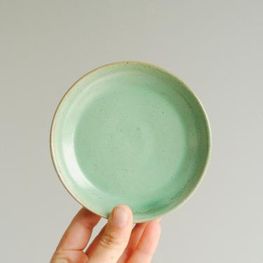 Vintage Seafoam Green Ceramic Dish, Small Pottery Dish, Ring Dish, Small Ceramic Tray, Mint Green Ceramic Dish, Change Dish 