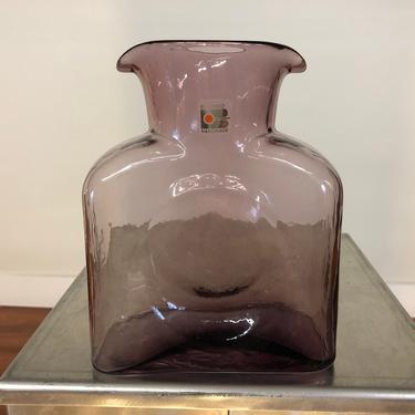 Vintage Handmade Amethyst Purple Glass Pitcher Vase by Blenko 