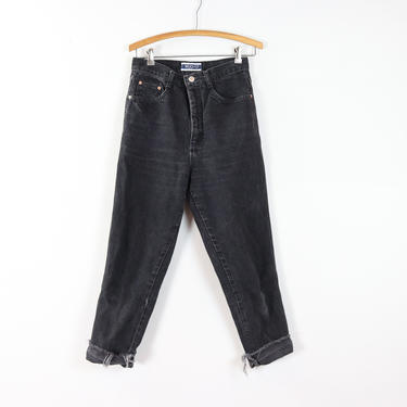 Vintage High Waist Jeans / 90's NUOVO Black High Rise Denim / Size 28 