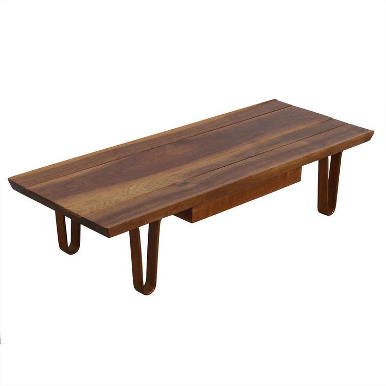 Long John Coffee Table / Bench with One Drawer by John Wormley for Dunbar