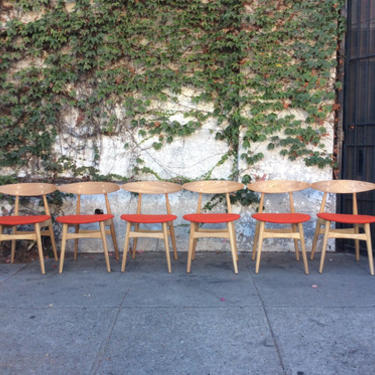 Mid Century Atomic Red Dining Chairs