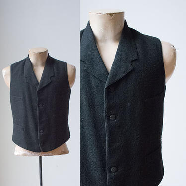 Victorian Wool Waistcoat / Mens Vintage Waistcoat / Mens Vintage Vest / Wool Victorian Vest / True Vintage Menswear / Turn of the Century 