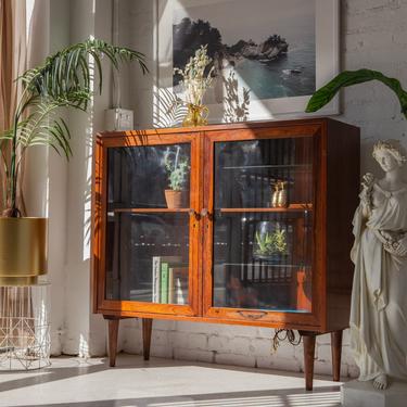 Walnut Vintage Curio Cabinet