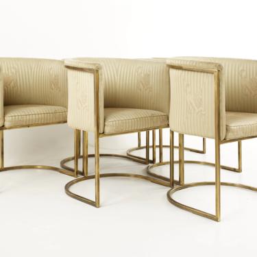 Mastercraft Mid Century Brass Club Dining Chairs - Set of 6 - mcm 