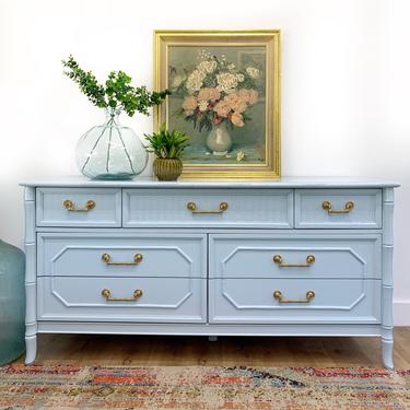 CUSTOMIZABLE FURNITURE- Faux Bamboo Dresser is a Sample Piece 