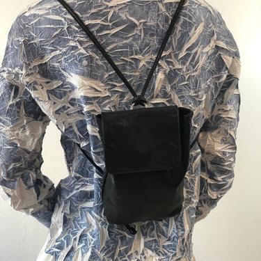 Vintage Francesco Biasia Small Black Leather Backpack 