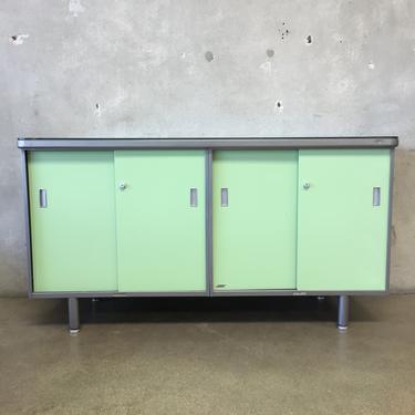 Vintage Turquoise Credenza Metal by Steelcase