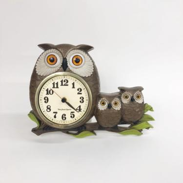 Vintage 1970s New Haven Owl Clock, Vintage Owl Clock, 70s New Haven, 70s Home Decor, Vintage Decor by Mo