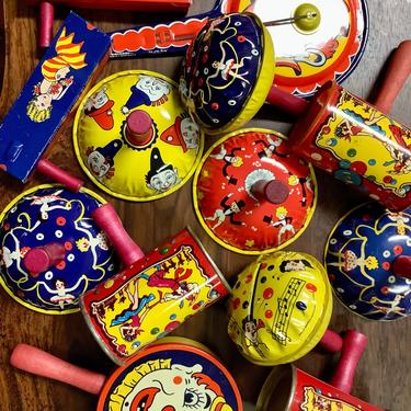 Vintage Noisemakers Kirchhof Tin New Years Eve Party Favor Birthday Party Clowns Flappers Wedding Favor 