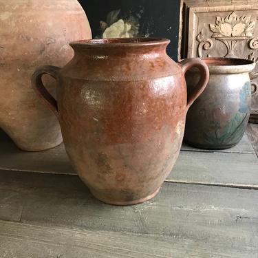 French Confit Jar, Terra Cotta Pot, Large Olive Jar, Glazed Pottery, French Farmhouse 