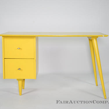 Paul Mccobb Planner group desk painted yellow