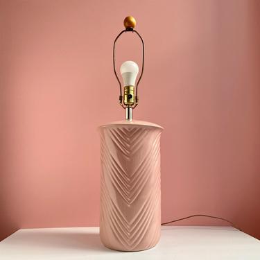 Large Pink Art Deco Lamp 