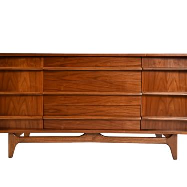 Walnut Credenza Young Manufacturing Buffet Mid Century Modern 