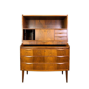 Vintage Danish Mid Century Modern Rosewood Secretary Desk Attributed to Erling Torvits 