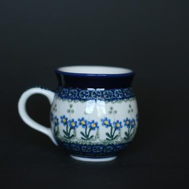 vintage hand made polish pottery mug 
