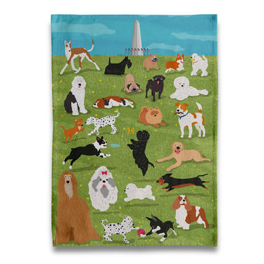 Dog Days of Summer at National Mall Tea Towel