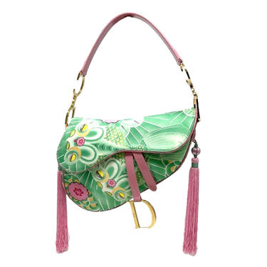 Dior Green Koi Silk Saddle Bag
