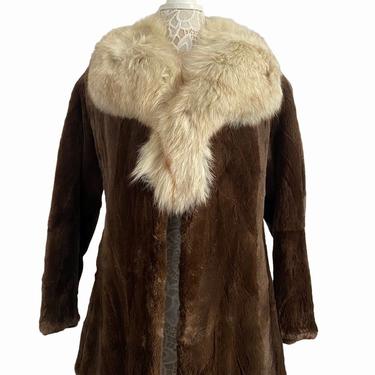 Fox Collar Sheared Fur coat 