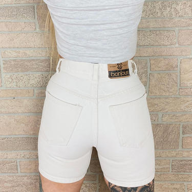 Bonjour Oatmeal White Slim Jean Shorts / Size 23 XS 