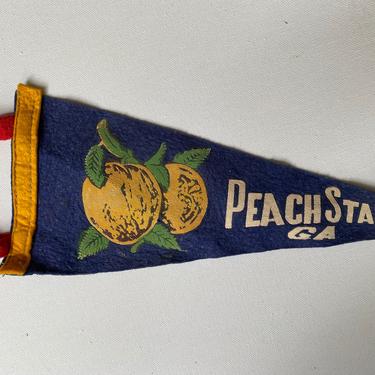 Vintage Peach State Georgia Pennant, Small Pennant, Georgia Souvenir 