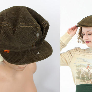 1960s Levi orange tab hat | corduroy cap | pageboy 