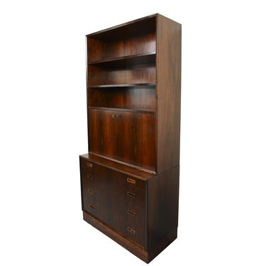 Rosewood Wall Unit Desk Bar Bookcase Drawers Lyby Mobler Danish Modern 