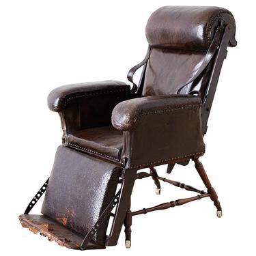 19th Century French Napoleon III Leather Reclining Armchair by ErinLaneEstate