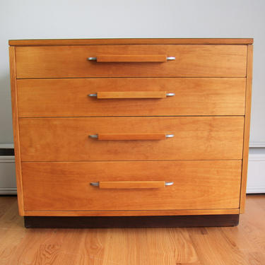 Vintage Mid Century Modern Eliel Saarinen style Chest of Drawers  Dresser by John Stuart for Johnson Furniture Co 