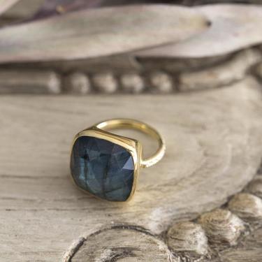 Gold Vermeil and Labradorite Monterey Ring