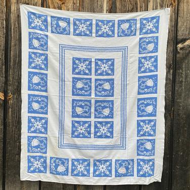Vintage Startex Tablecloth -- Vintage Dutch Tablecloth -- Startex Starmont - Blue Dutch Tablecloth - 62 by 52 Tablecloth -- Dutch Tablecloth 