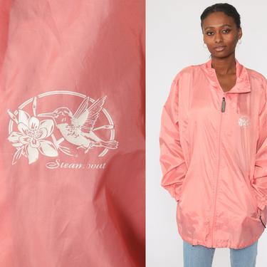 Pink Windbreaker Jacket Steamboat Colorado Jacket Y2K Hummingbird Zip Up Jacket Vintage 00s Retro Bird Large xl l 