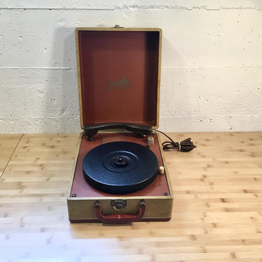1940s Pathe Electric Phonograph Portable Suitcase 3 Speed 33 45 78 