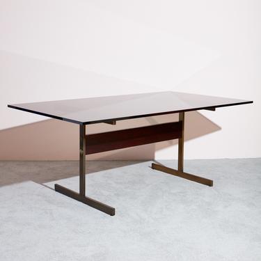 Smoke Glass Dining Table by Lane